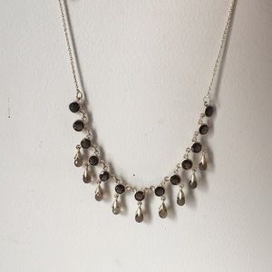 Sterling silver smokey quartz necklace